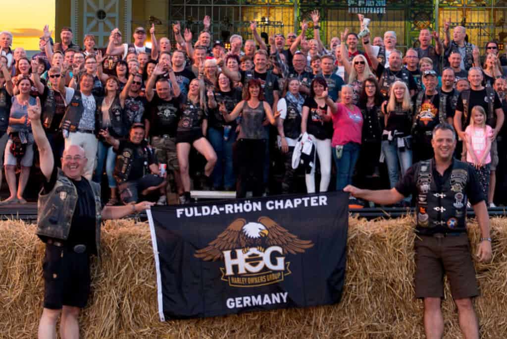 Fulda-Rhön Chapter Harley-Davidson Motorradgruppe bei Treffen in Deutschland.